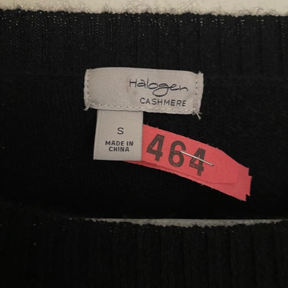 Halogen Nordstrom Women’s Cashmere Black White Polka Dot Women’s Sweater Size S - Picture 8 of 12